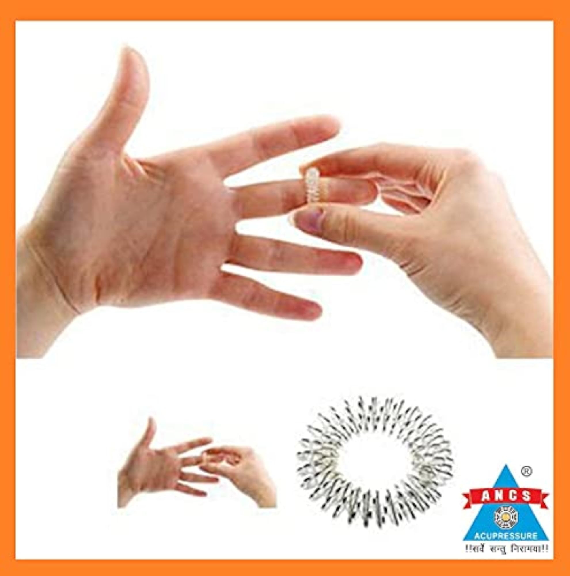 ACS Prime Sujok Acupressure 5Pc Ring Set, Gold & Silver